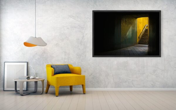 Dark Underpass - Canvas print with wooden frame 122cm x 81cm