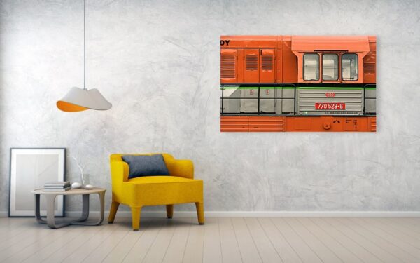 Locomotive minimalist photography - acrylic print 152cm x 94cm