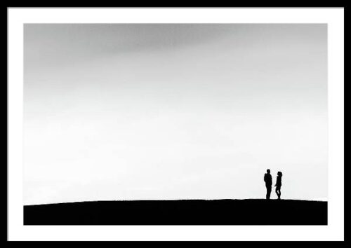 Lovers on the Horizon - Minimalist Silhouette - Photography for Sale as framed print, Framed Photography, Lovers on the Horizon – Minimalist Silhouette – Photography for Sale as framed print