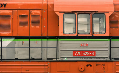 Orange train – Fine art photography - Art print by Martin Vorel