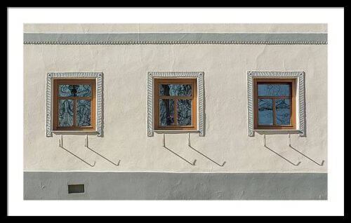Three Windows - Minimalist Architectural Framed Photography Print, Framed Architectural, Three Windows – Minimalist Architectural Framed Photography Print