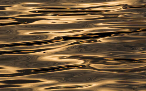 Golden water in Prague – Fine art print - Art print by Martin Vorel