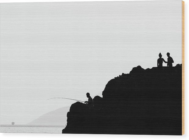 Black and white minimalist photo on a maple board measuring 51 x 32 cm.