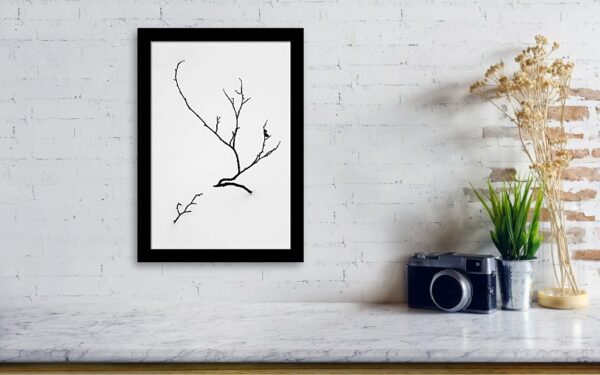 Art print visualisation - tree growing in the snow