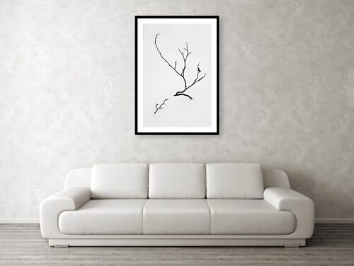 Art print visualisation - tree growing in the snow - Abstract