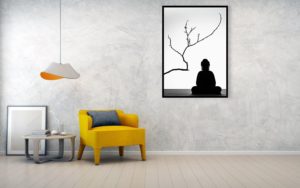 Fine art photography prints for offices The Buddha Under the Tree - Visualization of photography in the interior.