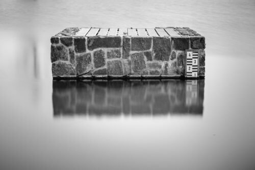 A Stone Cube in the Water – Fine Art Photography Print - Art print by Martin Vorel