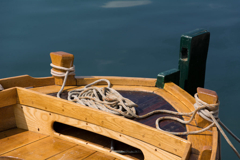Wooden boat detail. 
