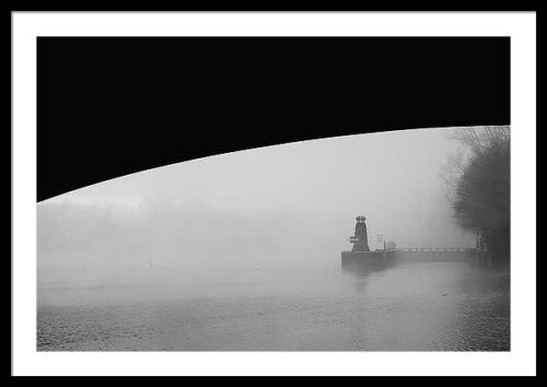Fog Over the River in Prague – Minimalist framed photography, Framed Photography, Fog Over the River in Prague – Minimalist framed photography