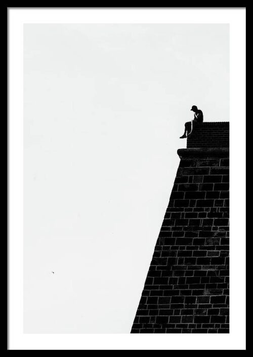 Sad Lonely Man - Fine Art Framed Print, Framed Architectural, Sad Lonely Man – Fine Art Framed Print