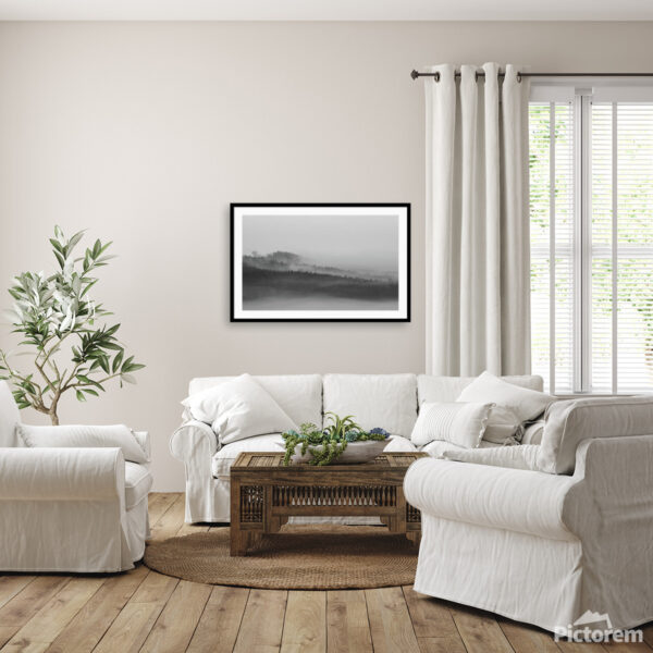 Photograph of the Foggy Forest - Interior art print visualisation