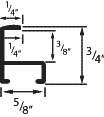  111WHT - Economy Rainbow Metal - White - 111 Profi Frame Cross-section with dimensions