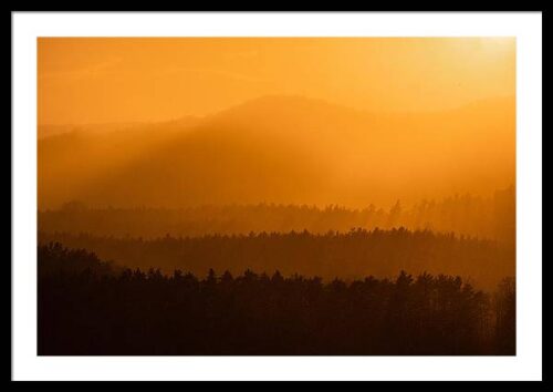 Hills in the Distance at Sunset - Framed Print, Framed Minimalist, Hills in the Distance at Sunset – Framed Print