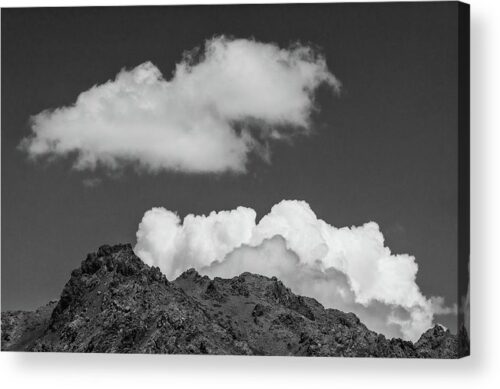 , Landscape Acrylic Prints, black-and-white-clouds-over-the-rock-acrylic-print
