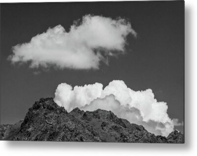 , Landscape Metal Prints, black-and-white-clouds-over-the-rock-metal-print