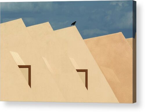 , Minimalist Acrylic Prints, desert-house-in-gobi-desert-acrylic-print
