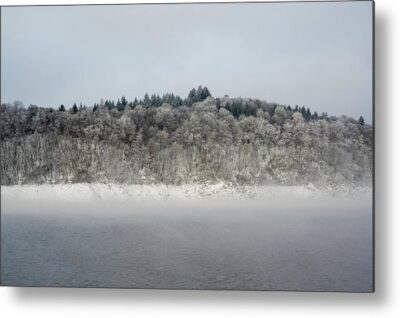 , Landscape Metal Prints, frozen-forest-by-the-lake-metal-print