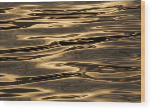 Golden river abstract photograph - Wood print for sale, Nature Wood Prints, golden-water-wood-print