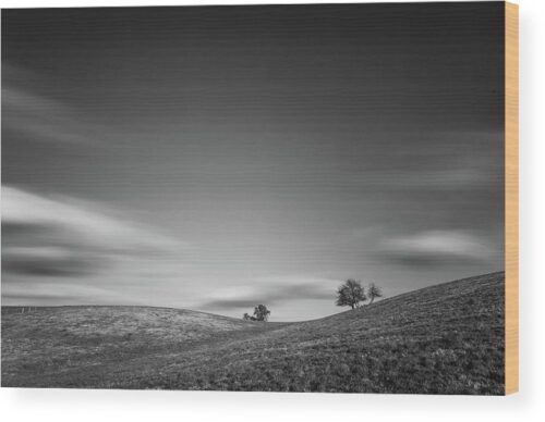 , Wood Prints, hilly-landscape-in-bohemian-paradise-bw-wood-print