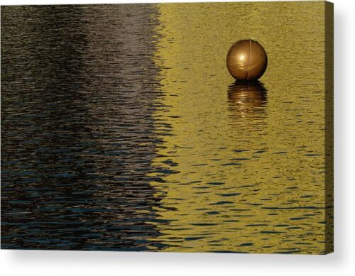 , Abstract Acrylic Prints, minimal-golden-buoy-acrylic-print