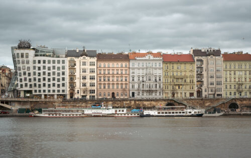 Prague waterfront with the Dancing house - Fine art photography print, Color, Prague waterfront with the Dancing house – Fine art photography print