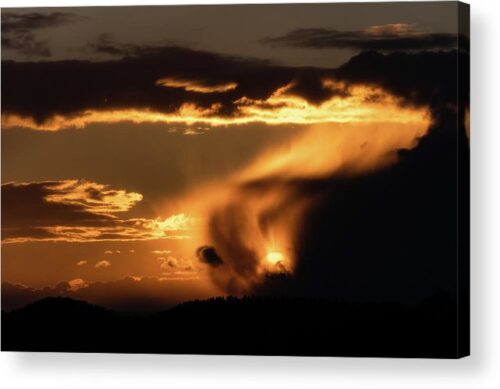 , Abstract Acrylic Prints, sunset-in-the-clouds-in-an-orange-sky-acrylic-print