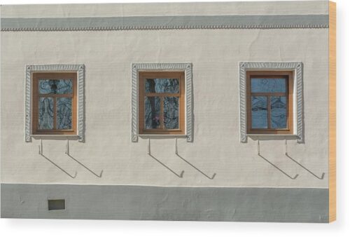 Three windows photograph - Wood print for sale, Wood Prints, three-windows-on-minimalist-photograph-wood-print