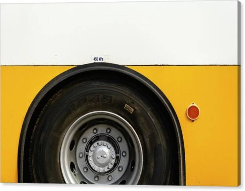 , Minimalist Canvas Prints, yellow-bus-close-up-canvas-print