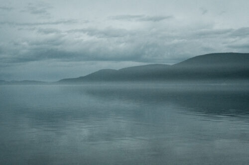 Grainy photograph of the Khovsgol lake in Mongolia for sale as fine art print
