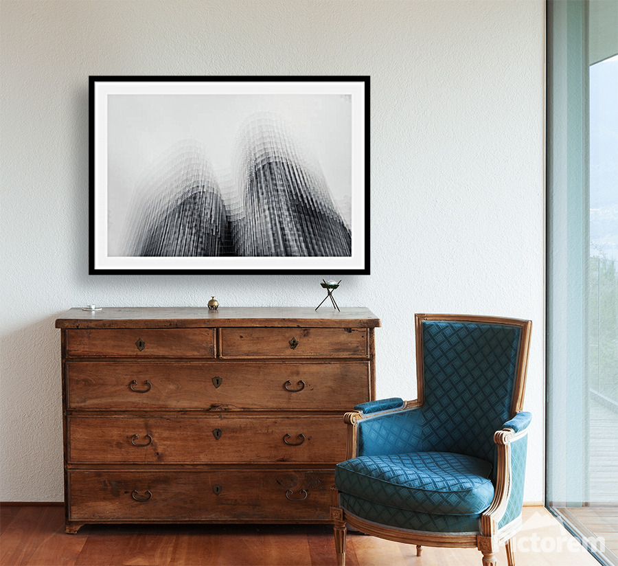 Abstract architecture photography - Multiple exposure I. - Visualization of the image on the wall of the apartment