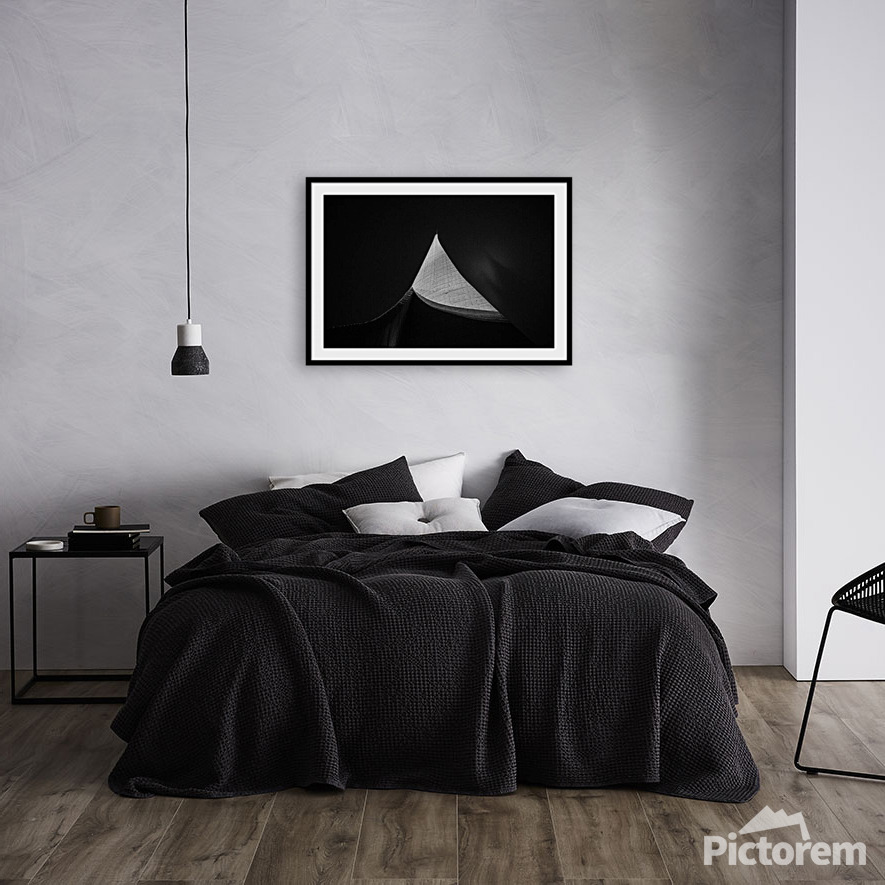 Abstract architectural photography of brutalist church in Prague - An image of domestic bedroom - render image.