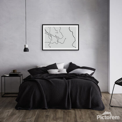Frosty willow branches - An image of domestic bedroom - render image. - Abstract