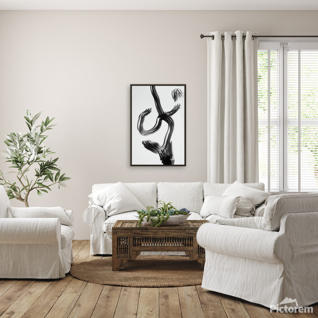 Fine art photography prints for hotels Abstract art in hotel room - visualization.