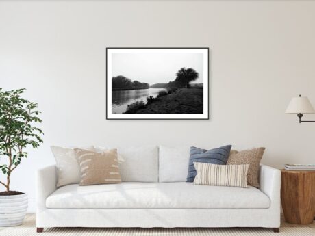 River into Fog - Abstract wall art visualisation in modern interior - Abstract