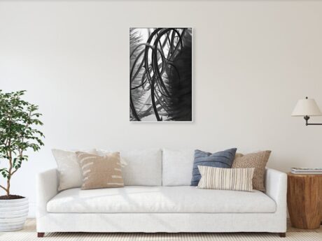 Tangle of Thorns - Wall art visualization in modern interior. - Abstract
