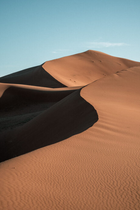 Sand Dune Ridge Shadow, Morocco Desert - Desert