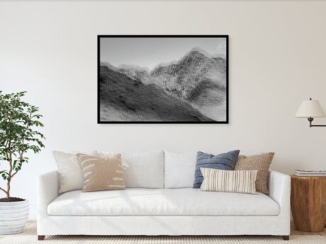 Mountains in Yolin Am Canyon in Mongolia - wall art visualisation in modern interior - Abstract