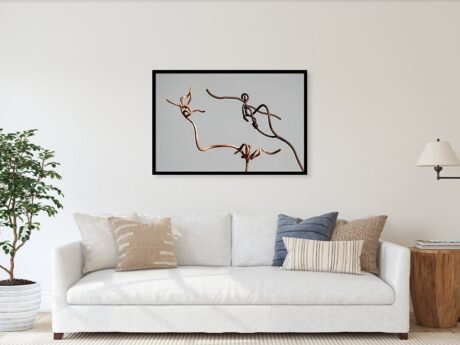 Dry Grapevine Stems Dialogue - Wall art in modern interior - Abstract
