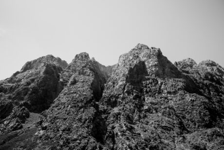 Mountain Peaks in Black and White - Gobi, Mongolia Photography Art Print