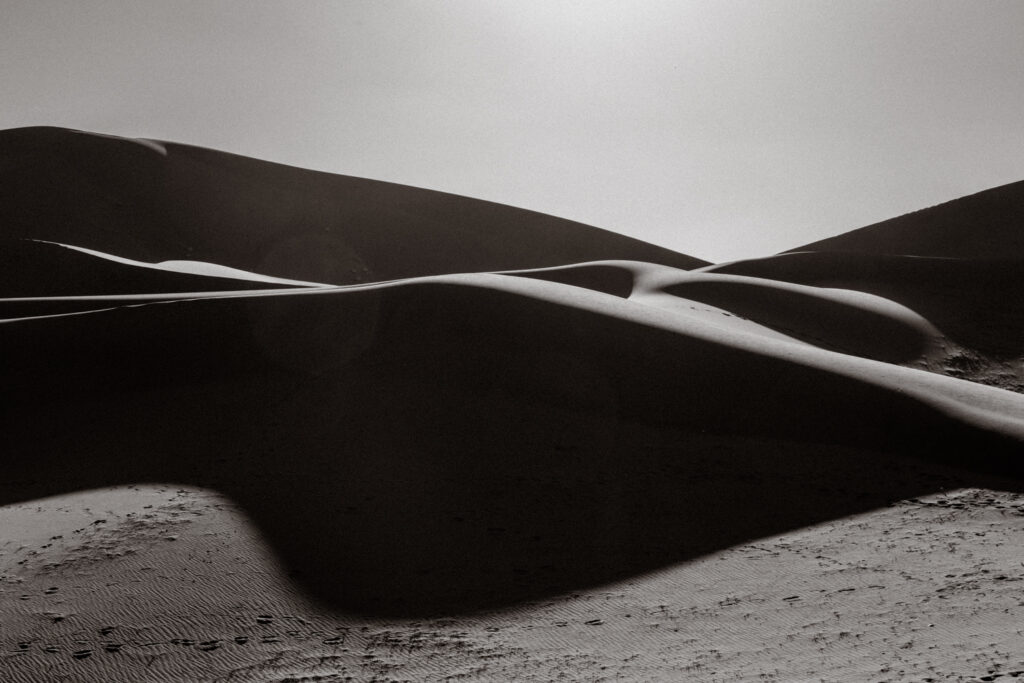 Martin Vorel Photography Sand Dune Silhouette II., Morocco | Black and White Desert Landscape