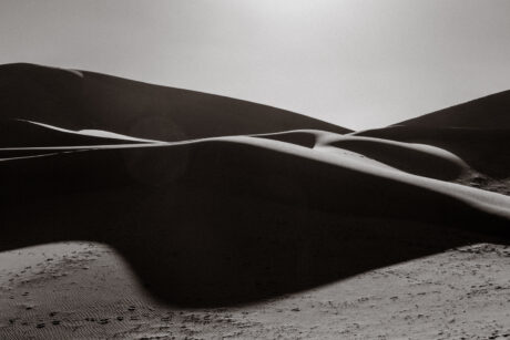 Sand Dune Silhouette II., Morocco | Black and White Desert Landscape - Desert